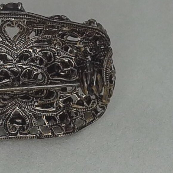 Vintage Ornate Czech Filigree Brooch - Picture 3 of 4